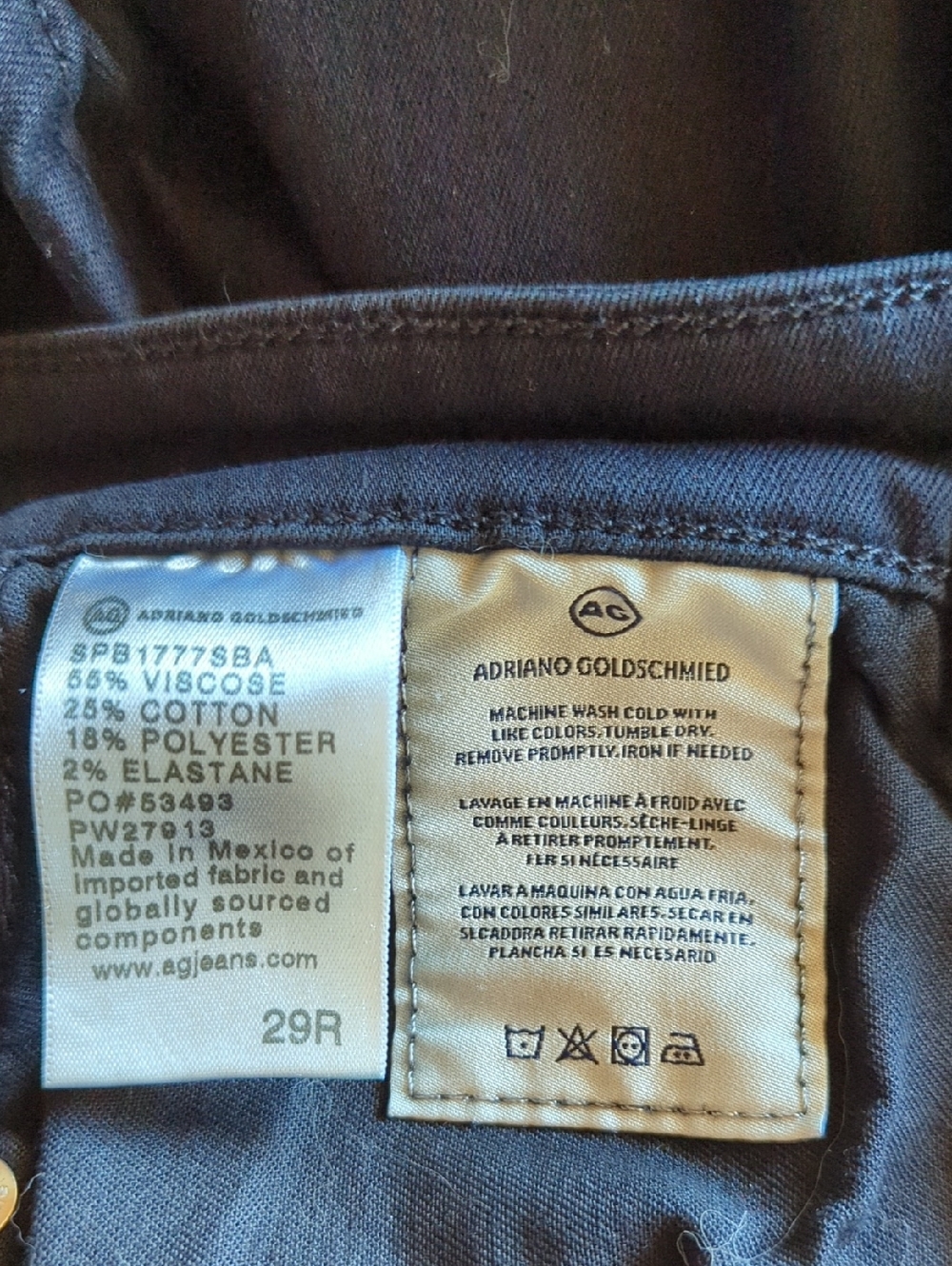 AG Jeans Super Black Farrah High Rise Skinny Jeans Size 29R - Picture 12 of 16